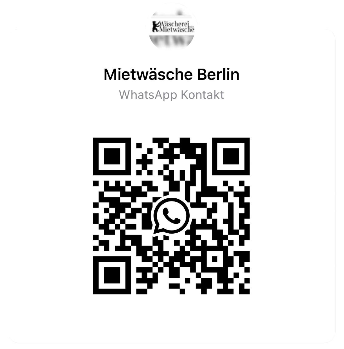 WhatsApp QR-Code von Wäscherei Mietwäsche Berlin